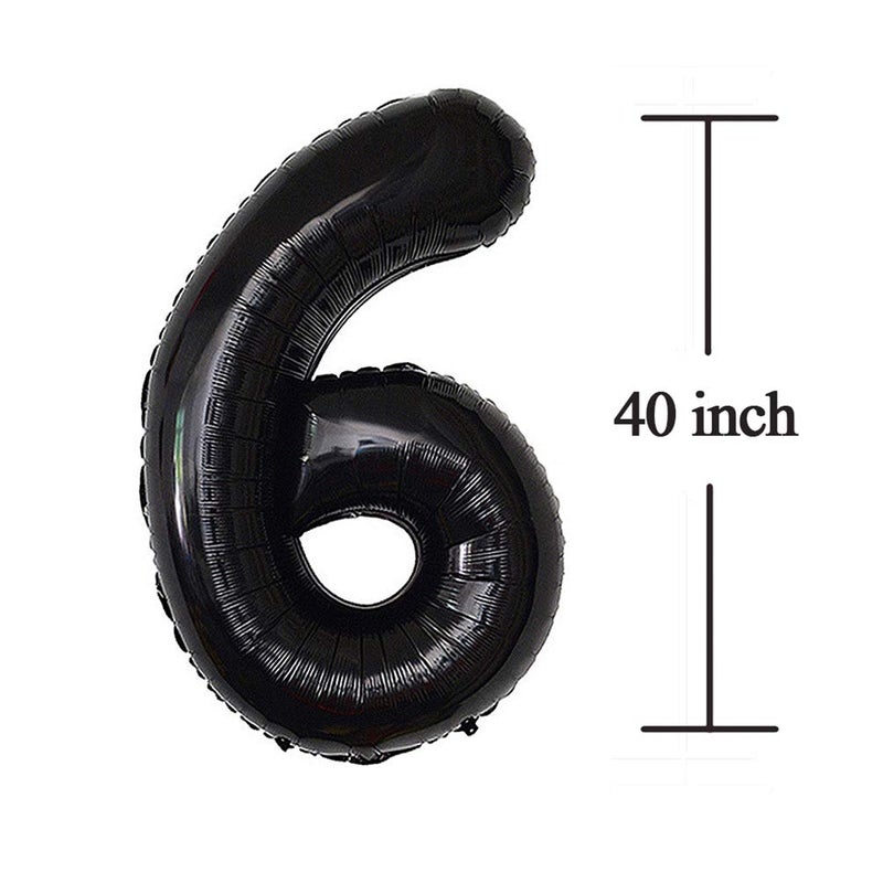 Jonhamwelbor 16 Number Balloons Black Big Giant Jumbo Big Large 16 or 61 Foil Mylar Helium Number Balloons Black 16th 61st Birthday Party Anniversary Events Decorations for Boy Girl - Image 3